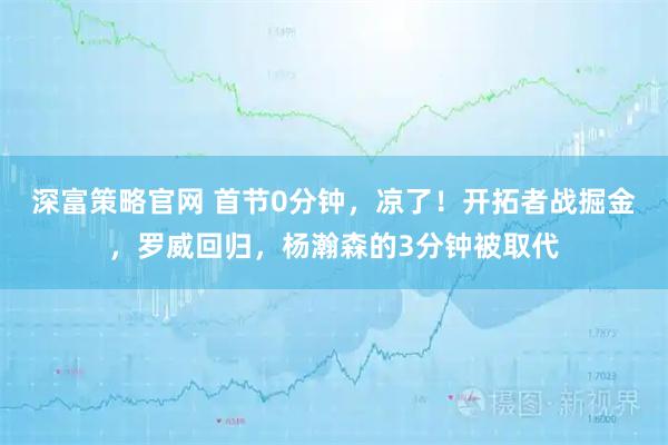 深富策略官网 首节0分钟，凉了！开拓者战掘金，罗威回归，杨瀚森的3分钟被取代